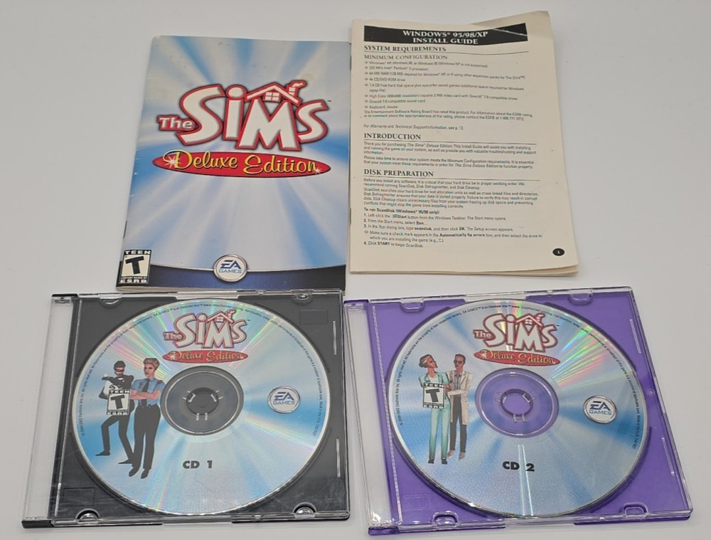 Electronic Arts The Sims Deluxe Edition PC 2 Disc Set with Manuals